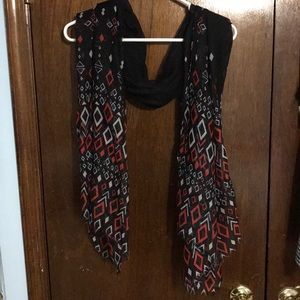 Black and Red Lightweight Spring Scarf